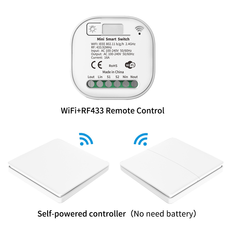 Self-generating electricity double control switch Menge