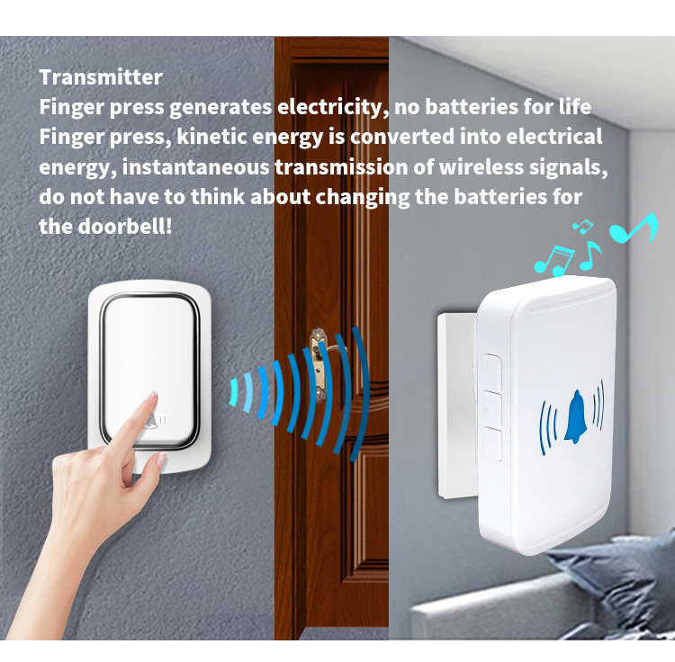 Self-generating electricity wireless doorbell
