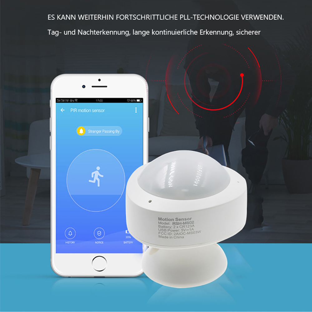 Mobile phone remote reminder home body detection intelligent motion sensor suitable for WiFi body sensor RSH-WiFi-MS02