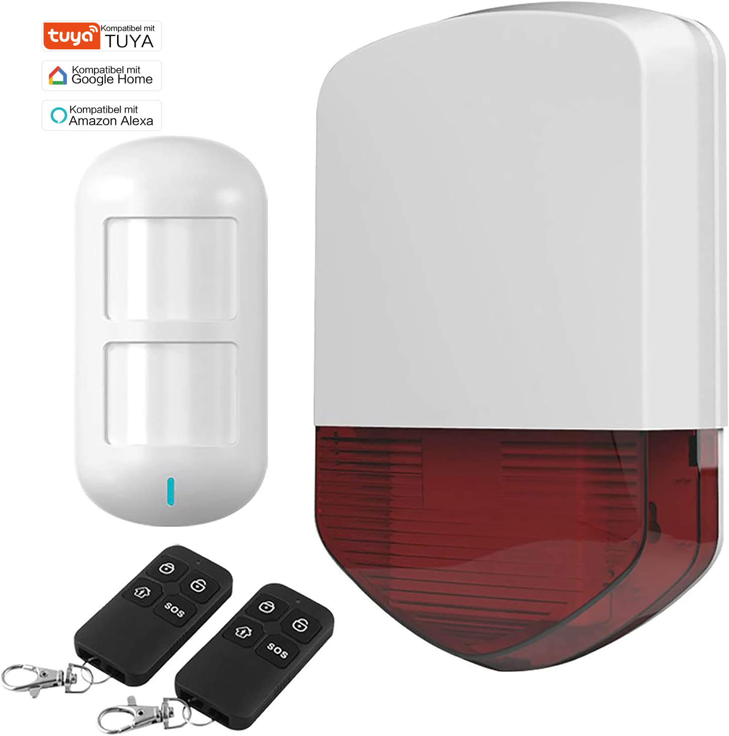 Outdoor WIFI Flash Sirene Alarm Outdoor Alarm System 433MHz Sirene 12V mit PIR Fernbedienung 110dB Home Security LB01WF