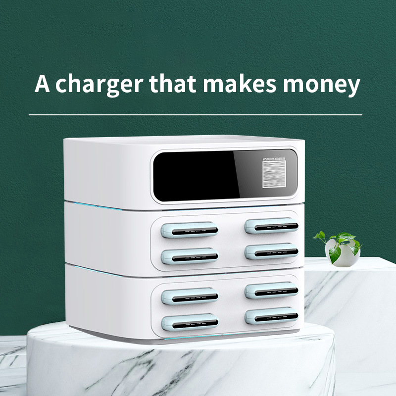 Shared power bank with 8 ports