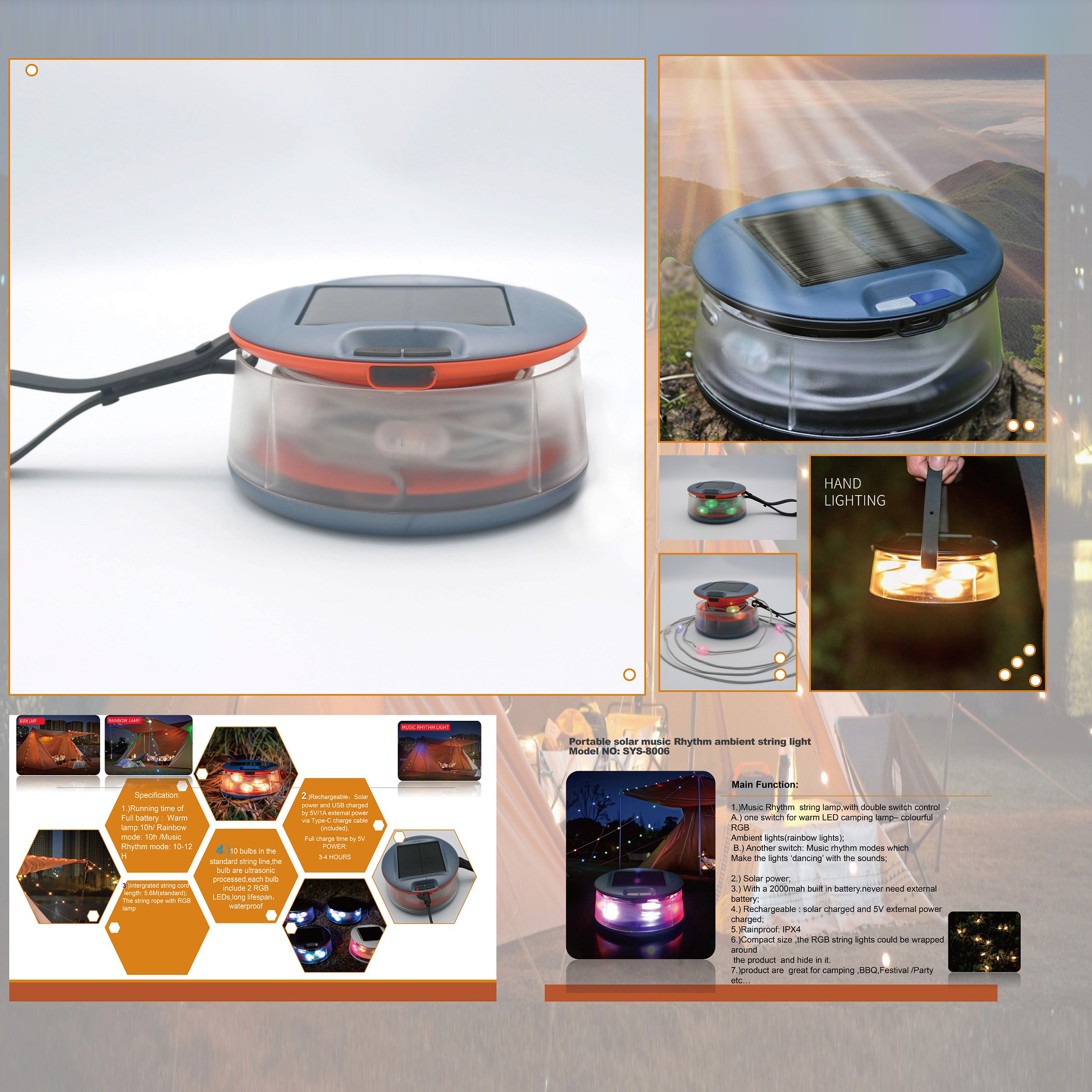 Solar rhythmic string lights