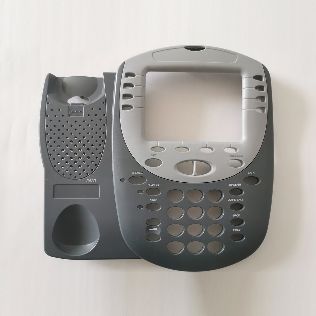 2420 Top Housing With Gray Plate Around LCD, sticker, and handset clip attached
